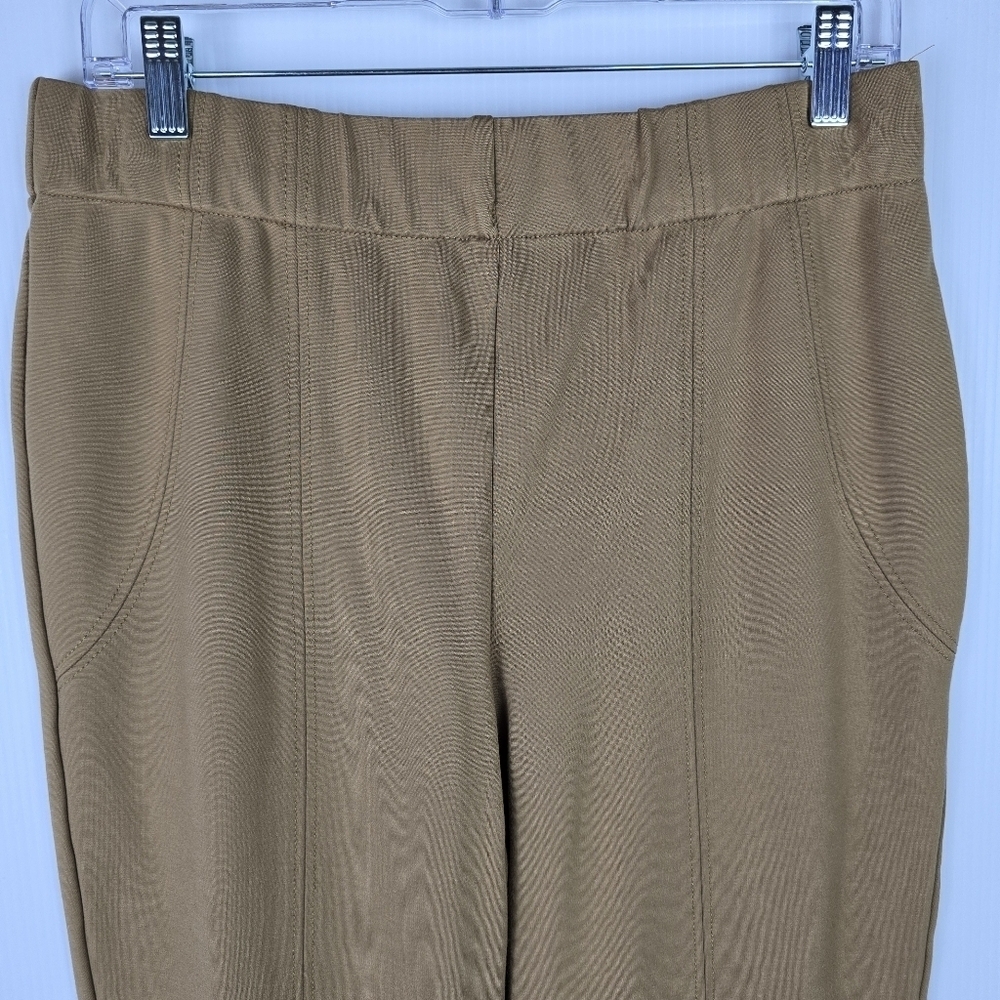 Thalian Women's Camel Colored Super Stretchy Slim Leg Pant Office Cadual Size 4 - Picture 3 of 11